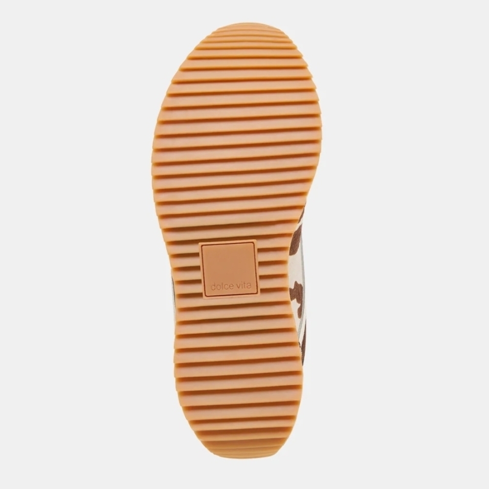 🤎🔹️Dolce Vita 🔹️ Cocoa Leather B Ntcd Cow Print Sneakers - Picture 7 of 7